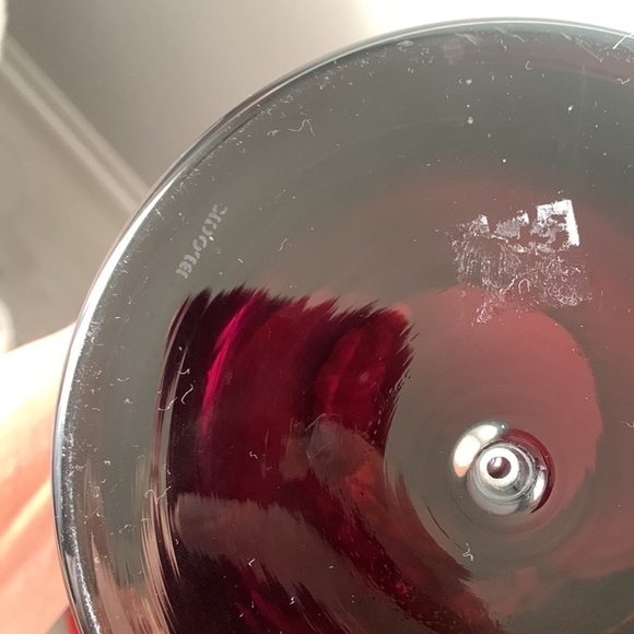 MCM Krosno Poland Block Art Glass With handles Vase Purple Clear Base Bubble - Picture 16 of 17